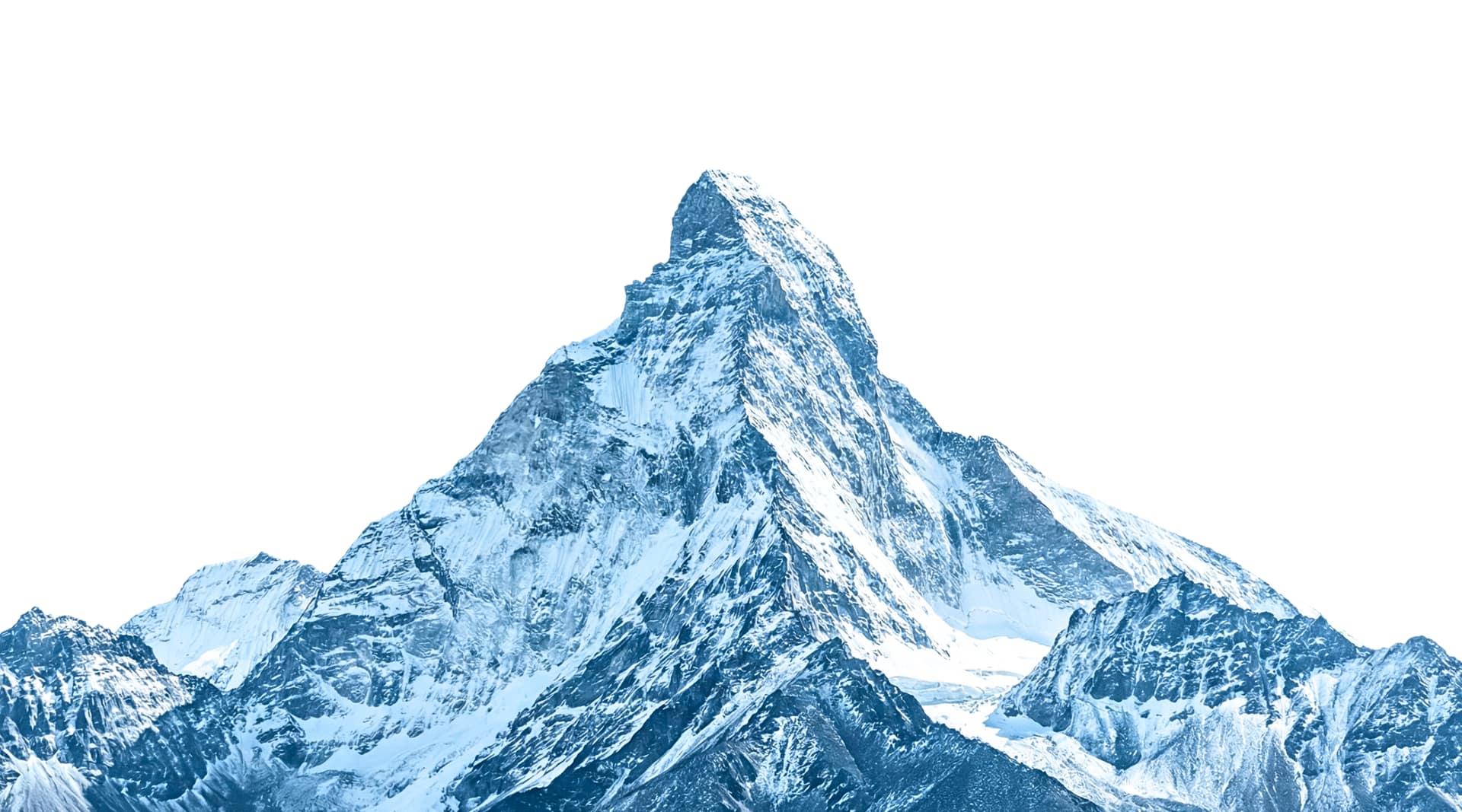A snow-covered mountain peak